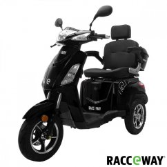Elektrický tříkolový vozík RACCEWAY® VIA-MS09, černý lesklý