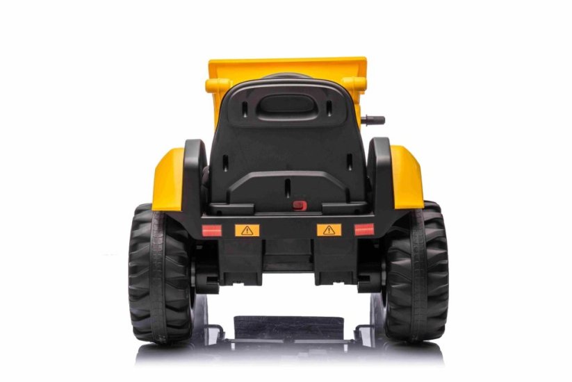 Beneo Licencovaný elektrický Bagr Caterpillar se svahovací lžící, Jednomístný, žlutý, USB vstupem na MP3 Přehrávači, Zadním pohonem s 2 x 30W Motory a Lithiovou baterií