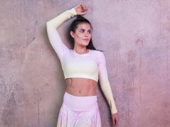 Dámsky Crop Top dlouhý rukáv Crussis fit ombre