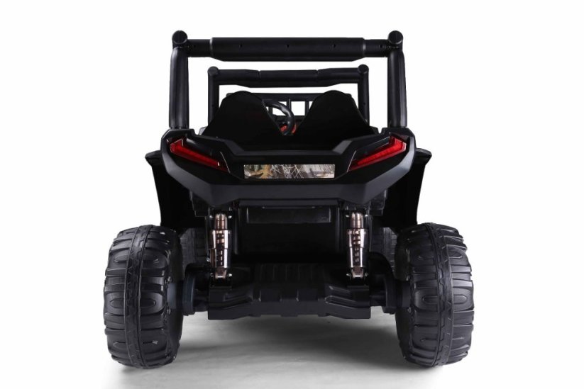 Beneo Elektrické autíčko UTV 24V, černé, dvoumístné, 2 x 200 W Motor, Lithiová baterie, EVA kola, odpružené nápravy, ektrická brzda, čalouněné sedátko, 2,4 GHz DO, Dvoumístné, USB, SD karta