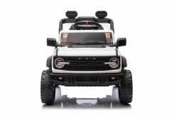 Elektrické autíčko Beneo Ford Bronco s pohonom zadných kolies s licenciou (Jednomiestne), biele, Lítiová batéria, Vysoký podvozok, široké sedadlo, Odpružená zadná náprava, 2,4 GHz Diaľkový ovládač, MP3 prehrávač so vstupom USB, LED