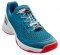 Detská tenisová obuv Wilson Rush Pro Jr 4.0 QL blue coral / white / fiesta