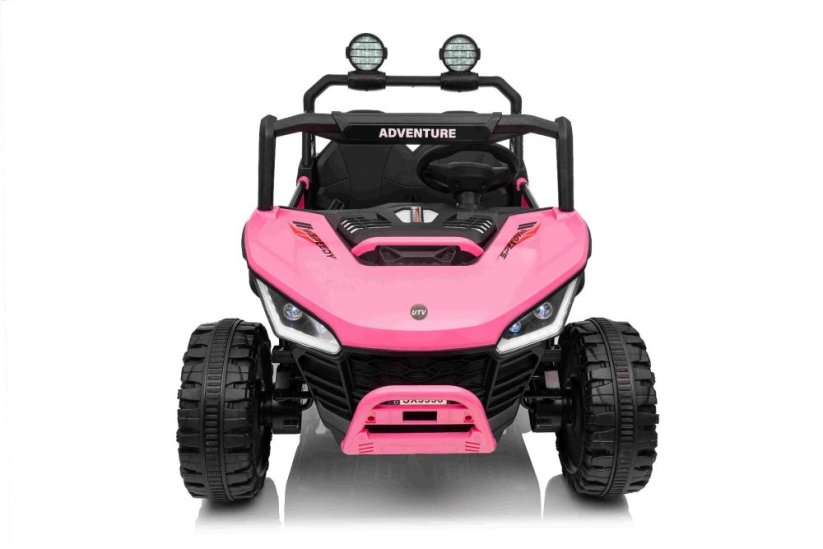 Beneo Elektrické auto T-REX Ride 4x4 dvoumístné 24V, růžové, MP3 přehrávač se vstupem USB/AUX, pohon 4x4, lithiová baterie, odpružení, dálkové ovládání, LED světla