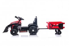Beneo elektrický Traktor Farmer s naberačkou a vlečkou Pohon zadných kolies 12V batéria Plastové kolesá široké sedadlo 24 GHz Diaľkový ovládač Jednomiestne MP3 prehrávač led Svetlá červená