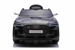 Elektrické autíčko Audi E-tron Sportback 12V, čierne, široké jednomiestne sedadlo s trojbodovým pásom, 2,4 GHz diaľkové ovládanie, USB/AUX Vstup, Odpruženie, Lítiová batéria, LED svetlá, 2 X 25W Motor, ORIGINÁL licencia