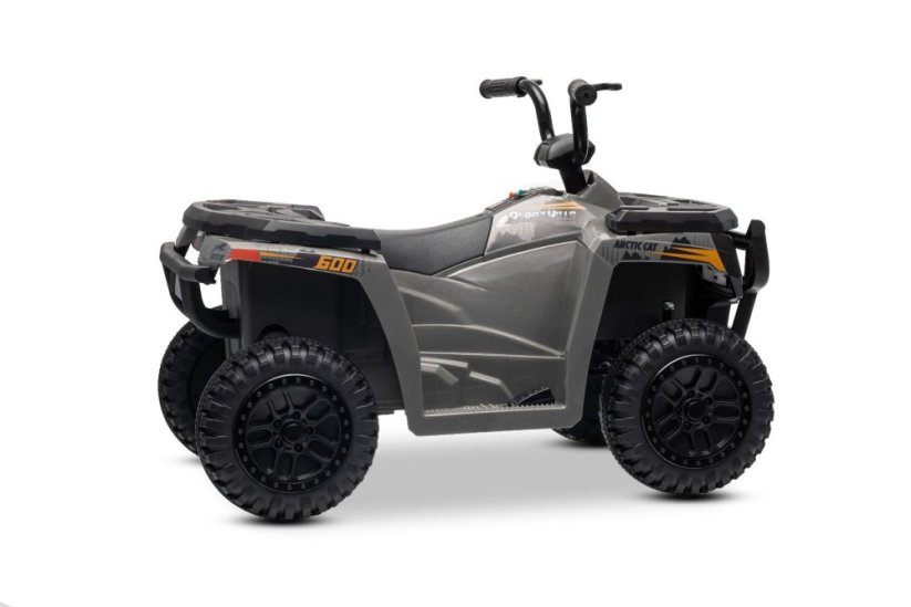 Elektrická čtyřkolka Beneo Arctic Cat 12V se zadním pohonem, šedá, LED světla, lithiová baterie, 2 x 25W motor, originální licence