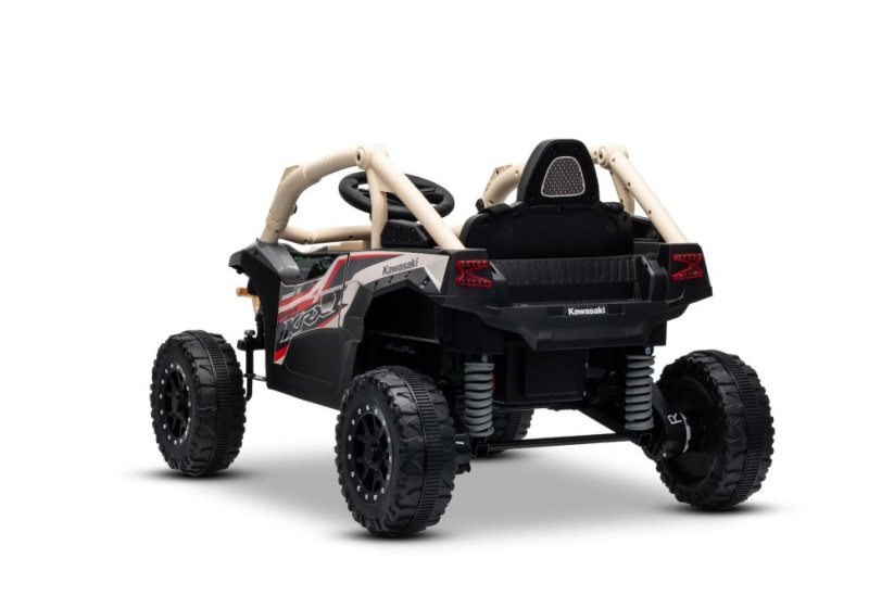 Elektrické autíčko Kawasaki TERYX KRX 1000 12V, khaki, jednomiestne, odpružená zadná náprava, 2,4 Ghz diaľkové ovládanie, Lítiová batéria, 2 x 25W Motory, MP3 s USB/AUX