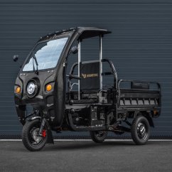 Elektrická nákladní tříkolka Leramotors Cargo G1 1000W s kabinou - Tuk Tuk černá