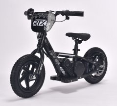 Dětské elektrické odrážedlo RIRIBIKE RTX3 24V (12”), černé, Lithiová baterie, 100W motor, Kotoučová brzda, Nastavitelné měkké PU sedátko