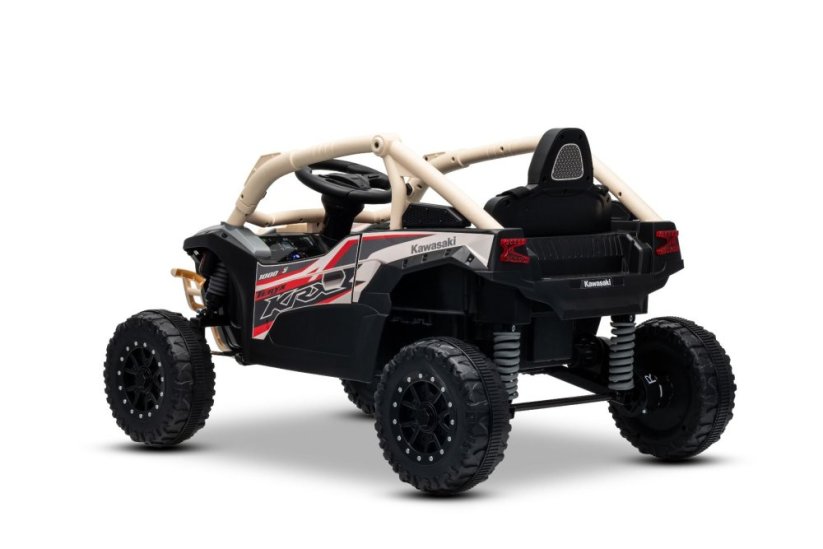 Elektrické autíčko Kawasaki TERYX KRX 1000 12V, khaki, jednomiestne, odpružená zadná náprava, 2,4 Ghz diaľkové ovládanie, Lítiová batéria, 2 x 25W Motory, MP3 s USB/AUX
