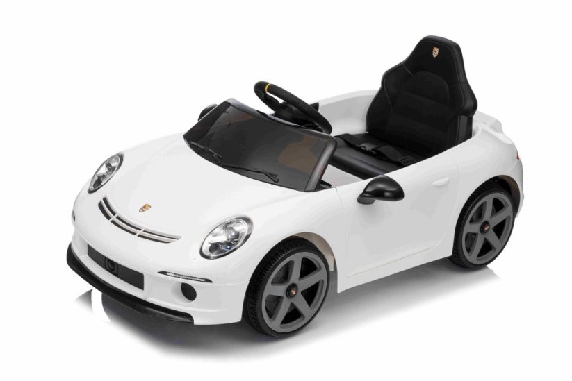 Beneo Elektrické autíčko RUF GT 12V, biele, Otváracie dvere, 2.4 GHz diaľkové ovládanie, LED svetlá vpredu aj vzadu, USB/Aux Vstup, Lítiová batéria, 2 X 35W motor, ORIGINÁL licencia