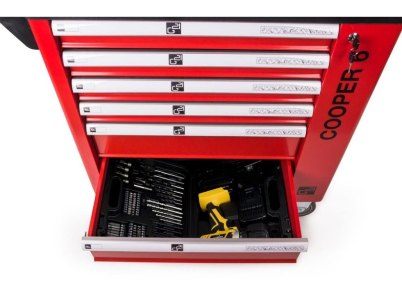 Dílenský vozík G21 Cooper 6, červený