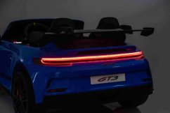 Beneo Elektrické autíčko Porsche 911GT3 24V s pohonom 4x4, modré, Dvojmiestne sedadlo, 2,4 GHz diaľkové ovládanie, USB/AUX Vstup, 200W motory, Odpruženie, Lítiová batéria, LED svetlá vpredu aj vzadu, ORIGINÁL licencia