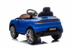 Elektrické autíčko Beneo Porsche Cayenne 12V s pohonem zadních kol a licencí (Jednomístné), modré, Lithiová baterie, široké sedátko, Odpružené nápravy, 2,4 GHz Dálkový ovladač, MP3 přehrávač se vstupem USB/AUX, LED světla