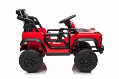 Elektrické autíčko Beneo Ford Bronco s pohonom zadných kolies s licenciou (Jednomiestne), červené, Lítiová batéria, Vysoký podvozok, široké sedadlo, Odpružená zadná náprava, 2,4 GHz Diaľkový ovládač, MP3 prehrávač so vstupom USB, LED