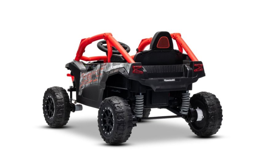 Elektrické autíčko Kawasaki TERYX KRX 1000 12V, červené, jednomiestne, odpružená zadná náprava, 2,4 Ghz diaľkové ovládanie, Lítiová batéria, 2 x 25W Motory, MP3 s USB/AUX,