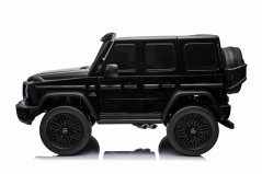 Beneo Elektrické autíčko Mercedes-Benz G63 AMG 4x4² Dvoumístné 24V, černé lakované, MP4 Přehrávač s USB/AUX vstupem, Pohon 4x4, Baterie 24V/7Ah, 4 x 200W Motory, EVA kola s odpružením, Koženková sedadla, Dálkový ovladač