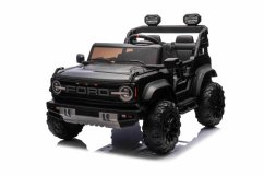 Elektrické autíčko Beneo Ford Bronco XL s pohonom zadných kolies, licencované (Dvojmiestne), čierne, Lítiová batéria, Vysoký podvozok, Dve sedadlá, Odpružená zadná náprava, 2,4 GHz Diaľkový ovládač, MP3 prehrávač so vstupom USB, LED
