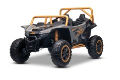 Elektrická bugina Arctic CAT XXL 4x4 24V, sivá, dvojmiestna, Mäkké EVA kolesá, Výkonné motory, Lítiová batéria, MP3 Prehrávač s Bluetoothom, odpružená zadná náprava, koženkové sedadlá, Originál Licencia