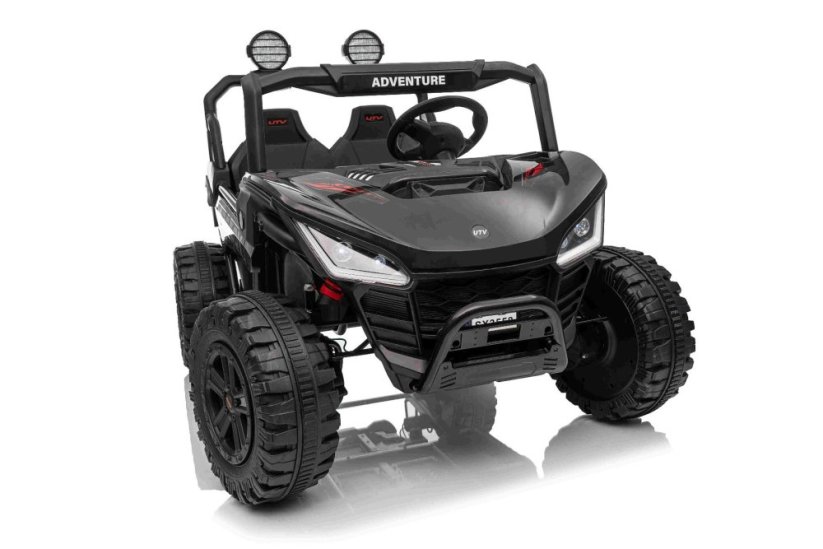 Elektrické auto Beneo T-REX Ride 4x4 dvoumístné 24V, černé, MP3 přehrávač se vstupem USB/AUX, pohon 4x4, lithiová baterie, odpružení, dálkové ovládání, LED světla