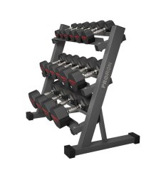 Sada pogumovaných činek Proiron 3 - 24 kg - 8 párů + stojan