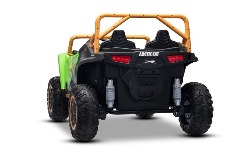 Elektrická buggy Arctic CAT XXL 4x4 24V, zelená, dvoumístná, Měkká EVA kola, Výkonné motory, Lithiová baterie, MP3 přehrávač s Bluetooth, Odpružená zadní náprava, Koženková sedadla, Originální licence
