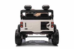 Elektrické autíčko Beneo Ford Bronco XL s pohonom zadných kolies, licencované (Dvojmiestne), biele, Lítiová batéria, Vysoký podvozok, Dve sedadlá, Odpružená zadná náprava, 2,4 GHz Diaľkový ovládač, MP3 prehrávač so vstupom USB, LED