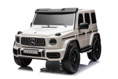 Beneo Elektrické autíčko Mercedes-Benz G63 AMG 4x4 Dvojmiestne 24V, biele, MP3 Prehrávač s USB/AUX a Bluetooth pripojením, Pohon 4x4, Lítiová batéria , EVA kolesá s odpružením, Koženkové sedadlá, Diaľkový ovládač, Licencované