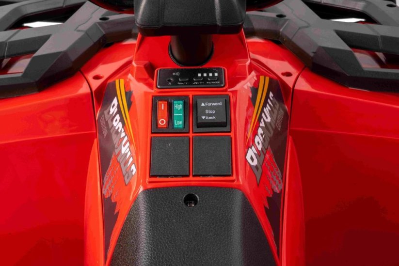 Elektrická čtyřkolka Beneo Arctic Cat 12V se zadním pohonem, červená, LED světla, lithiová baterie, 2 x 25W motor, originální licence