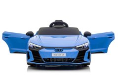 Beneo Elektrické autíčko Audi RS E-Tron GT 12V, modré, široké jednomístné sedátko, 2,4GHz dálkové ovládání, USB/AUX Vstup, Bluetooth, Odpružení, Lithiová baterie, LED světla, 2 X 25W Motor, ORIGINÁL licence