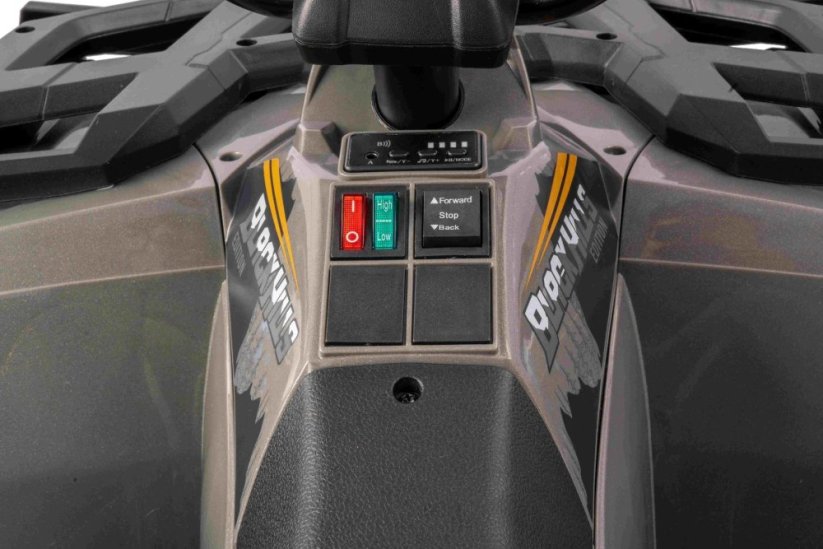 Elektrická čtyřkolka Beneo Arctic Cat 12V se zadním pohonem, šedá, LED světla, lithiová baterie, 2 x 25W motor, originální licence