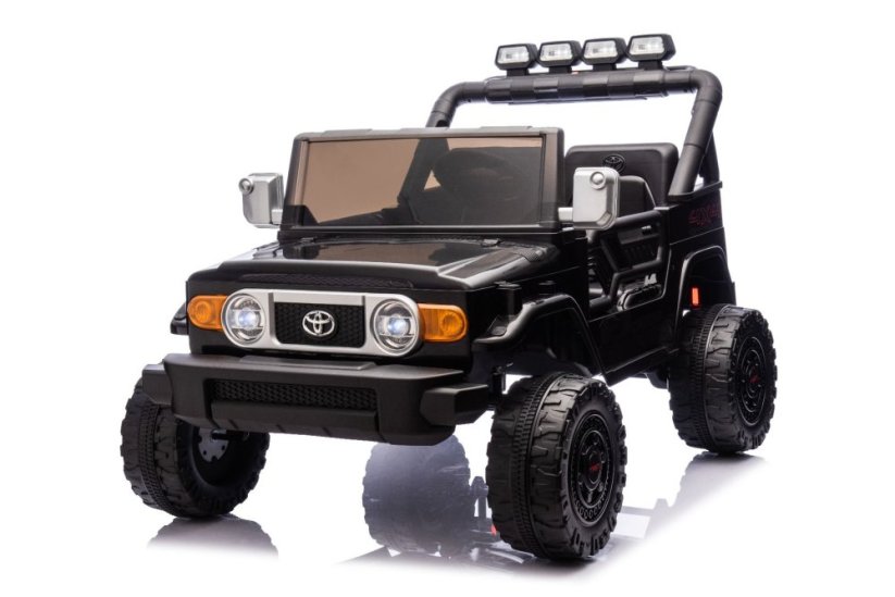 Beneo Elektrické autíčko Toyota FJ Cruiser XXL s pohonom 4x4, licencované (Dvojmiestne), čierne, Prenosná lítiová batéria, Vysoký podvozok, Dve sedadlá, Odpružená zadná náprava, 2,4 GHz Diaľkový ovládač, MP3 prehrávač s Bt, LED