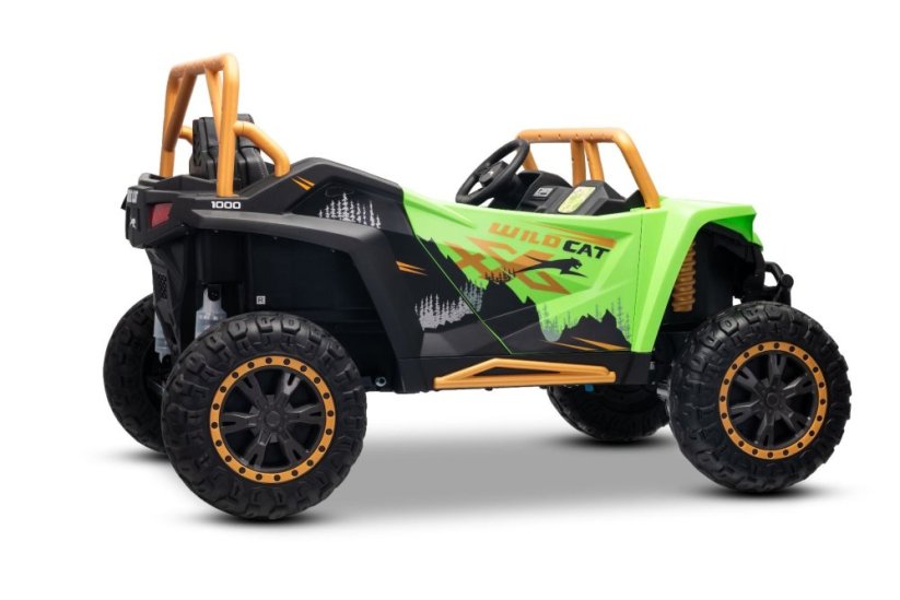 Elektrická buggy Arctic CAT XXL 4x4 24V, zelená, dvoumístná, Měkká EVA kola, Výkonné motory, Lithiová baterie, MP3 přehrávač s Bluetooth, Odpružená zadní náprava, Koženková sedadla, Originální licence