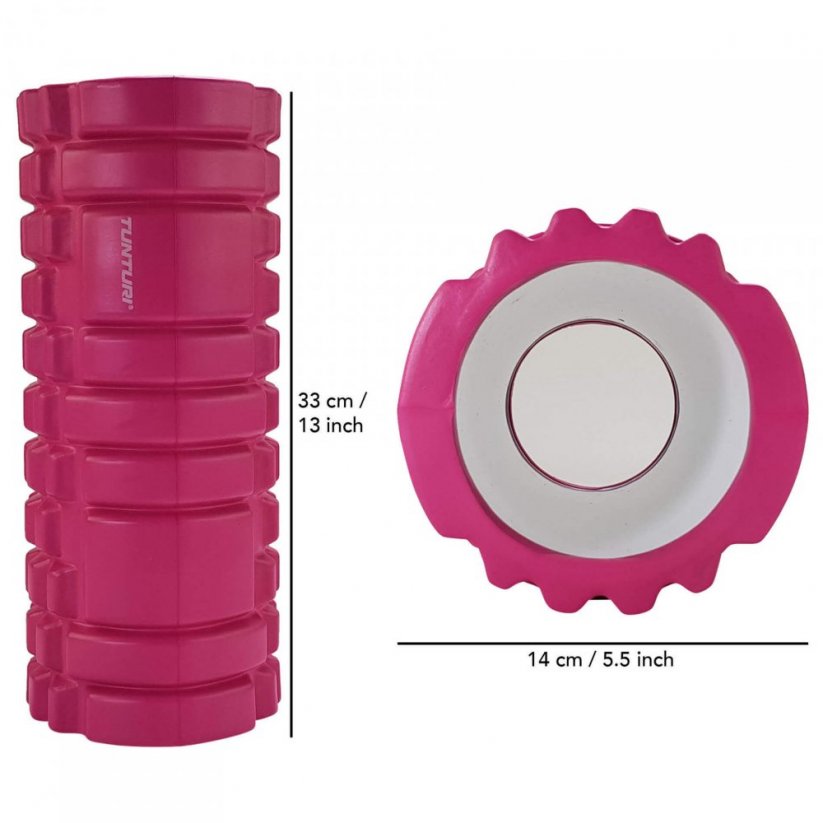 Masážní válec Foam Roller Tunturi 33 cm / 13 cm růžový
