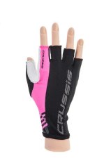 Crussis cyklo rukavice čierno / ružové fluo