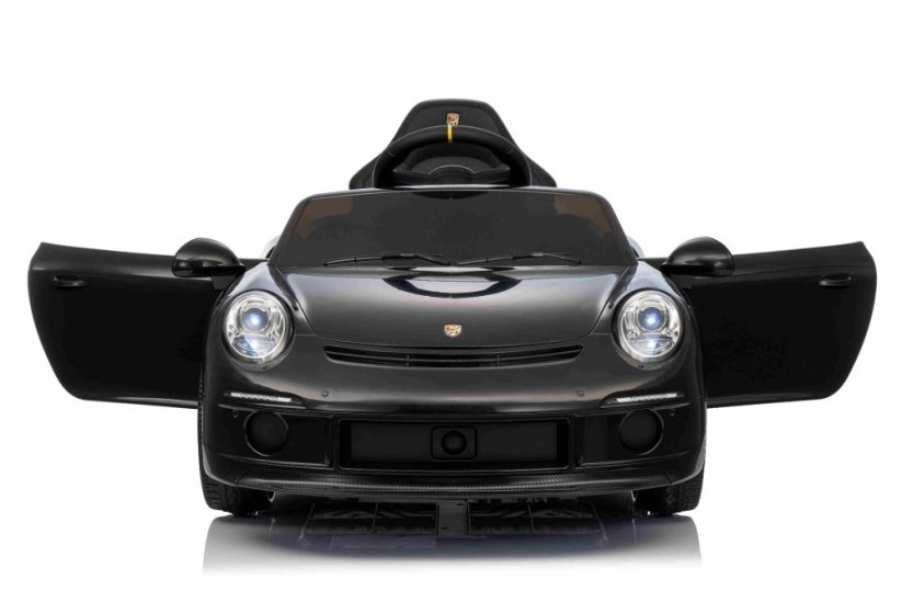 Beneo Elektrické autíčko RUF GT 12V, čierne, Otváracie dvere, 2.4 GHz diaľkové ovládanie, LED svetlá vpredu aj vzadu, USB/Aux Vstup, Lítiová batéria, 2 X 35W motor, ORIGINÁL licencia