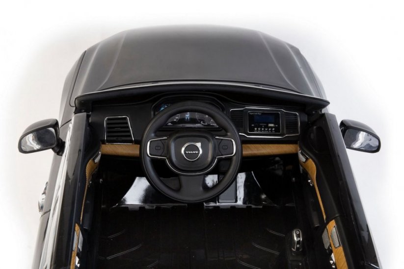 Beneo Elektrické autíčko Volvo XC90 čalúnené sedadlo 24 GHz Do kľúč 2 X motor dvojmiestne USB SD karta orginal licencia čierna