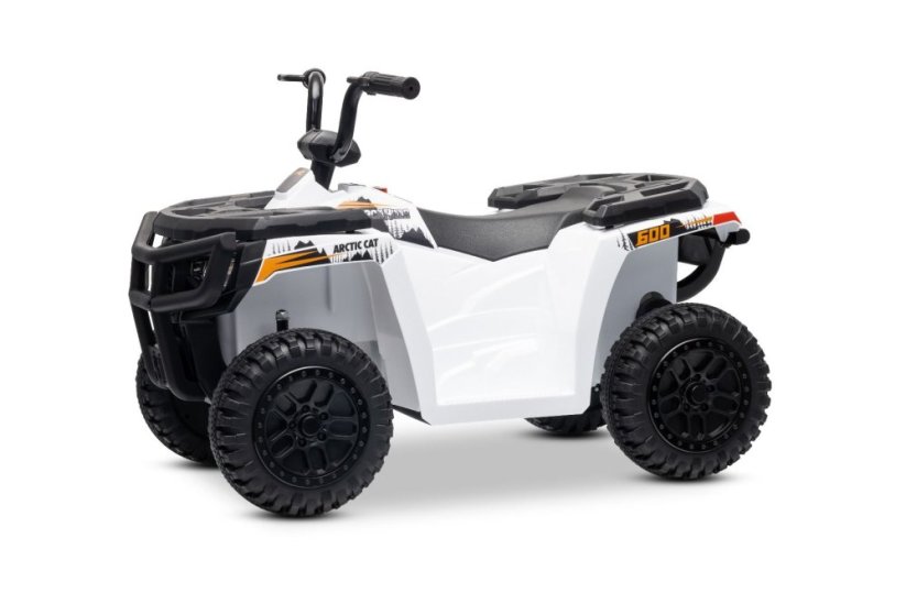 Elektrická štvorkolka Beneo Arctic Cat 12V so zadným pohonom, biela, LED svetlá, Lítiová batéria, 2 x 25W motor, Originál Licencia