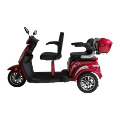 Elektrický tříkolový vozík RACCEWAY® VIA LUX DUO, červený