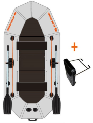 Čln Kolibri K-290 TP PROFI šedý pevná podlaha + držiak motora