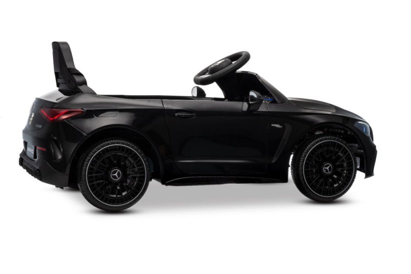 Beneo Elektrické autíčko Mercedes CLE 12V s pohonom zadných kolies, čierne, Jednomiestne, Lítiová batéria, LED svetlá, široké sedadlo, 2,4 GHz diaľkový ovládač, MP3 prehrávač so vstupom USB/AUX a Bluetooth, ORIGINAL Licencia