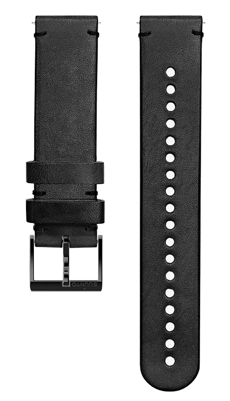 Suunto 20mm Urban 2 Leather Strap Black Black Size M
