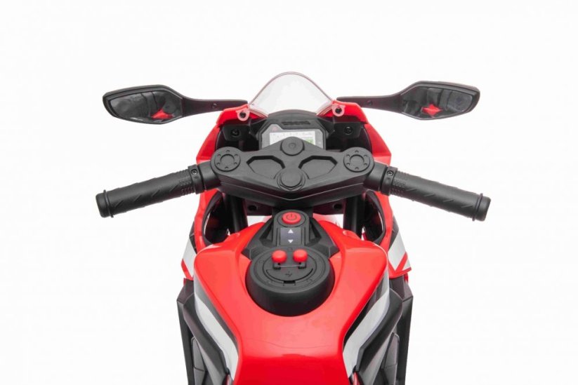 Beneo Elektrická Motorka HONDA CBR 1000RR Licencované 12V batéria Plastové kolesá 30W motor LED svetlá pevný rám pomocné kolieska červené