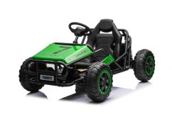 Elektrická motokára Beneo SPORT-KART 24 V, zelená, kola z EVA, sedadlo potažené koženkou, 2 motory po 50 W, baterie 24 V, masivní kovová konstrukce