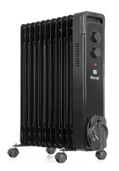 Olejový radiátor G21 Merapi čierny, 11 rebier, 2500 W