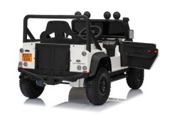 Beneo Elektrické autíčko Land Rover Defender 110 SVX 12V, biele, 4X4 pohon, LED svetlá, predné aj zadné odpruženie kolies, 2.4 GHz diaľkové ovládanie, USB/Aux Vstup, Bluetooth, Lítiová batéria, 4 X 25W motor, ORIGINÁL licencia