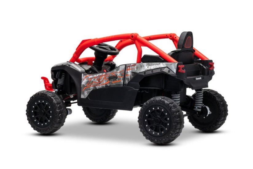 Elektrické autíčko Kawasaki TERYX KRX 1000 12V, červené, jednomiestne, odpružená zadná náprava, 2,4 Ghz diaľkové ovládanie, Lítiová batéria, 2 x 25W Motory, MP3 s USB/AUX,