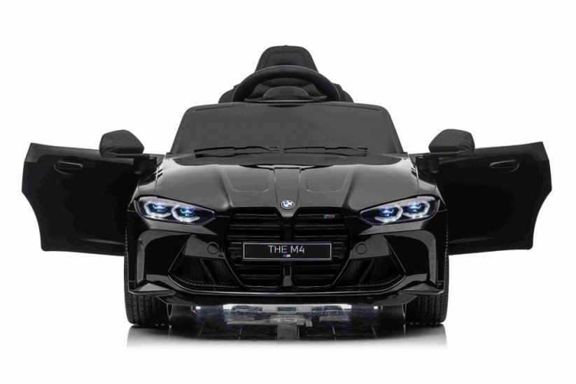 Beneo Elektrické autíčko BMW M4, černé, 2,4 GHz dálkové ovládání, USB/Aux Vstup, odpružení, 12V baterie, LED Světla, 2 X MOTOR, ORIGINAL licence