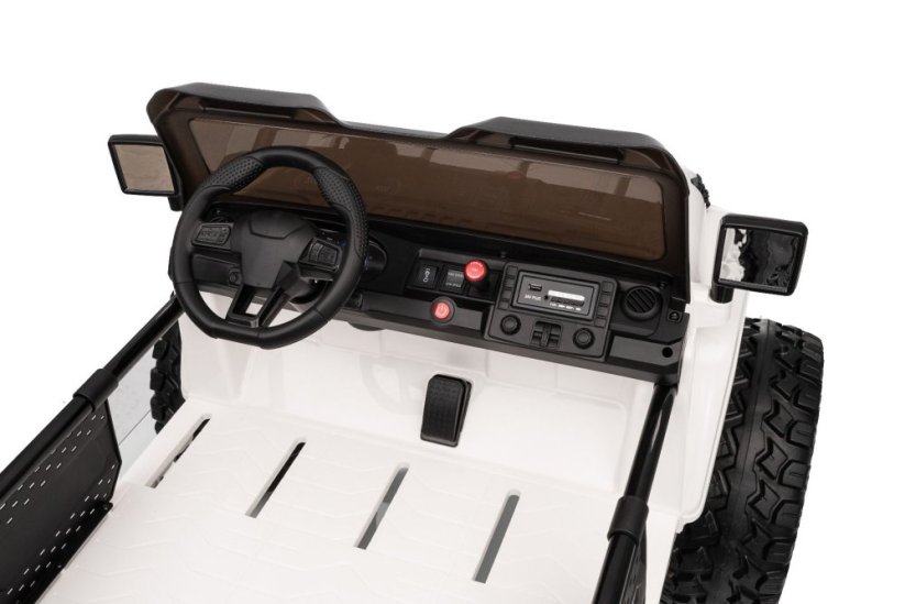 Elektrické autíčko Beneo Motors OFFRIDE 4x4² Dvojmiestne 12V, čierne, MP3 Prehrávač s USB/AUX vstupom, Pohon 4x4, Lítiová Batéria, EVA kolesá s odpružením, Diaľkový ovládač, LED Svetlá