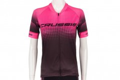 Dámský cyklistický dres Crussis, krátký rukáv, černá - růžová
